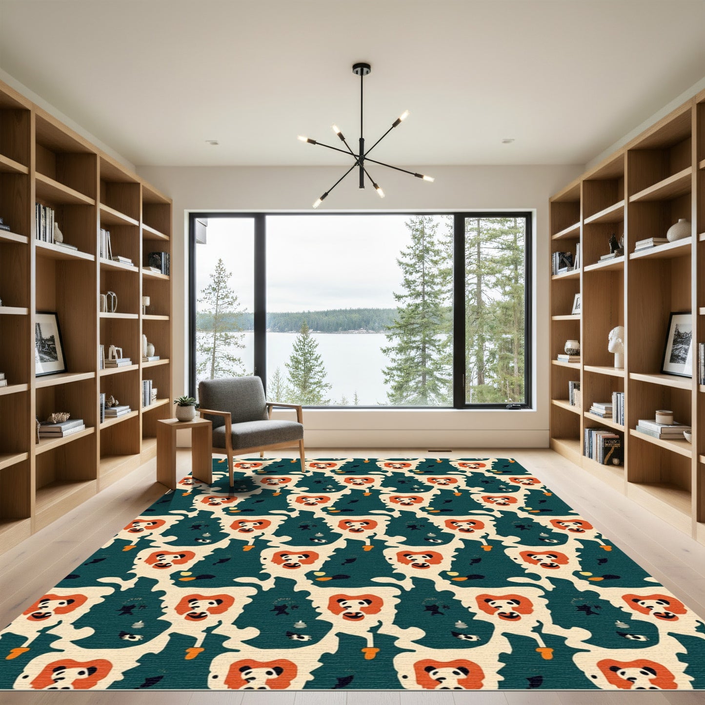 Whimsical Panda Face Abstract Jam Rug