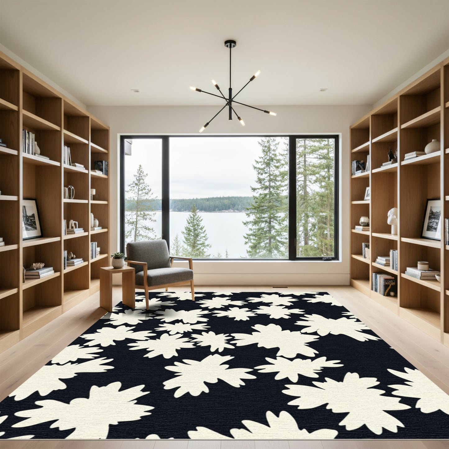 Cream Starburst Scatter Rug