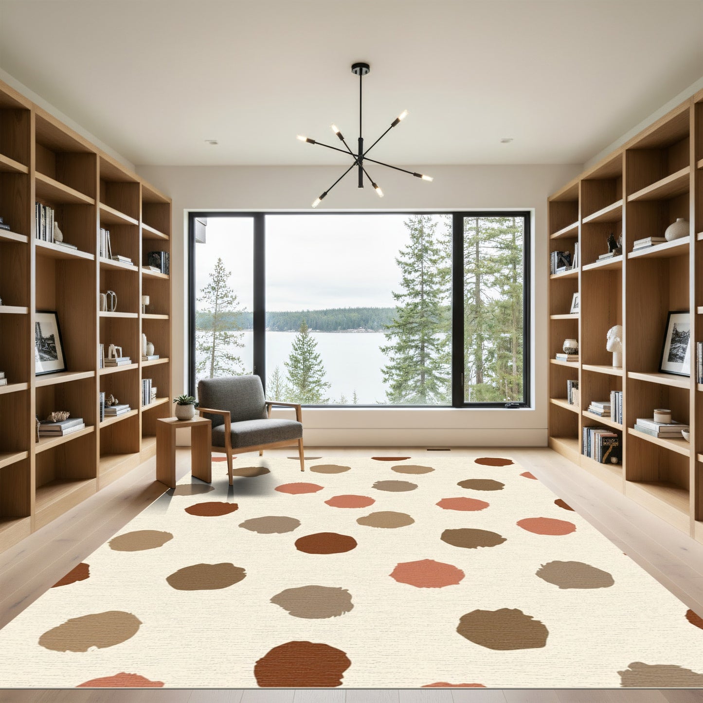 Earthy Tone Loose Polka Dot Rug