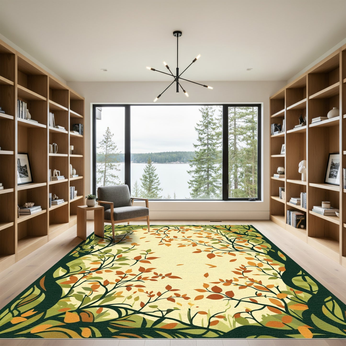 Vibrant Autumn Foliage Falling Leaves Rug
