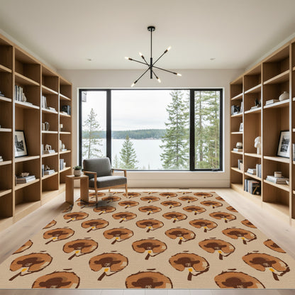 Brown Sepia Floral Scatter Rug
