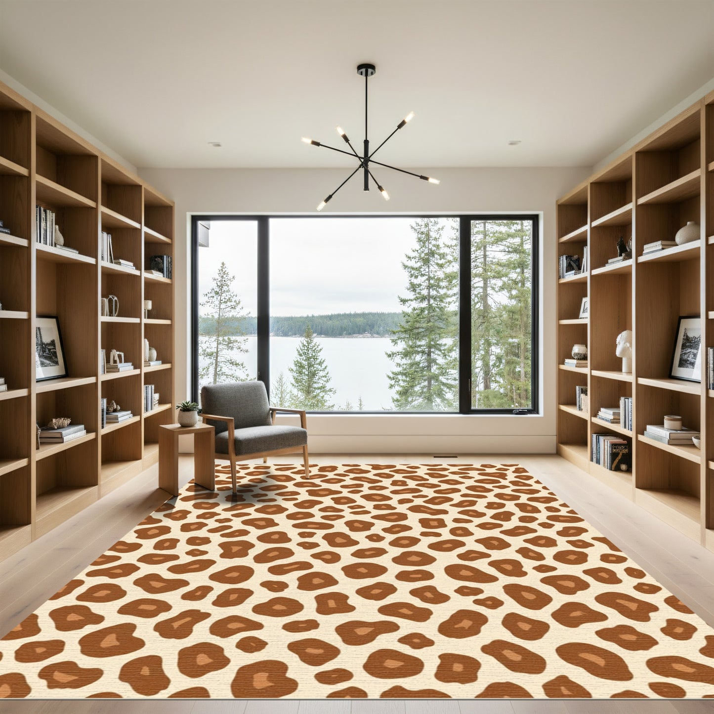 Classic Brown Animal Print Spots Rug