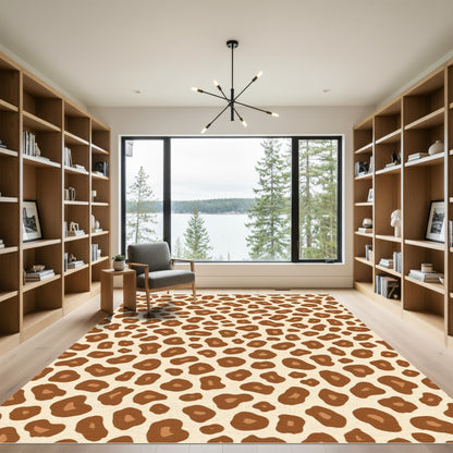 Classic Brown Animal Print Spots Rug