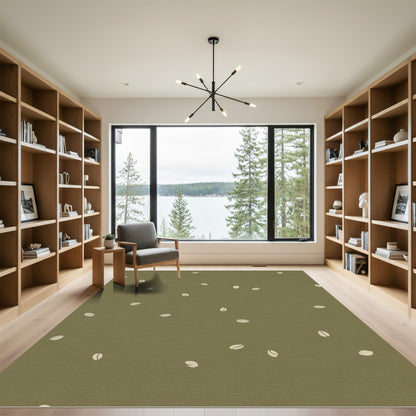 Olive Tan Falling Petal Scatter Rug