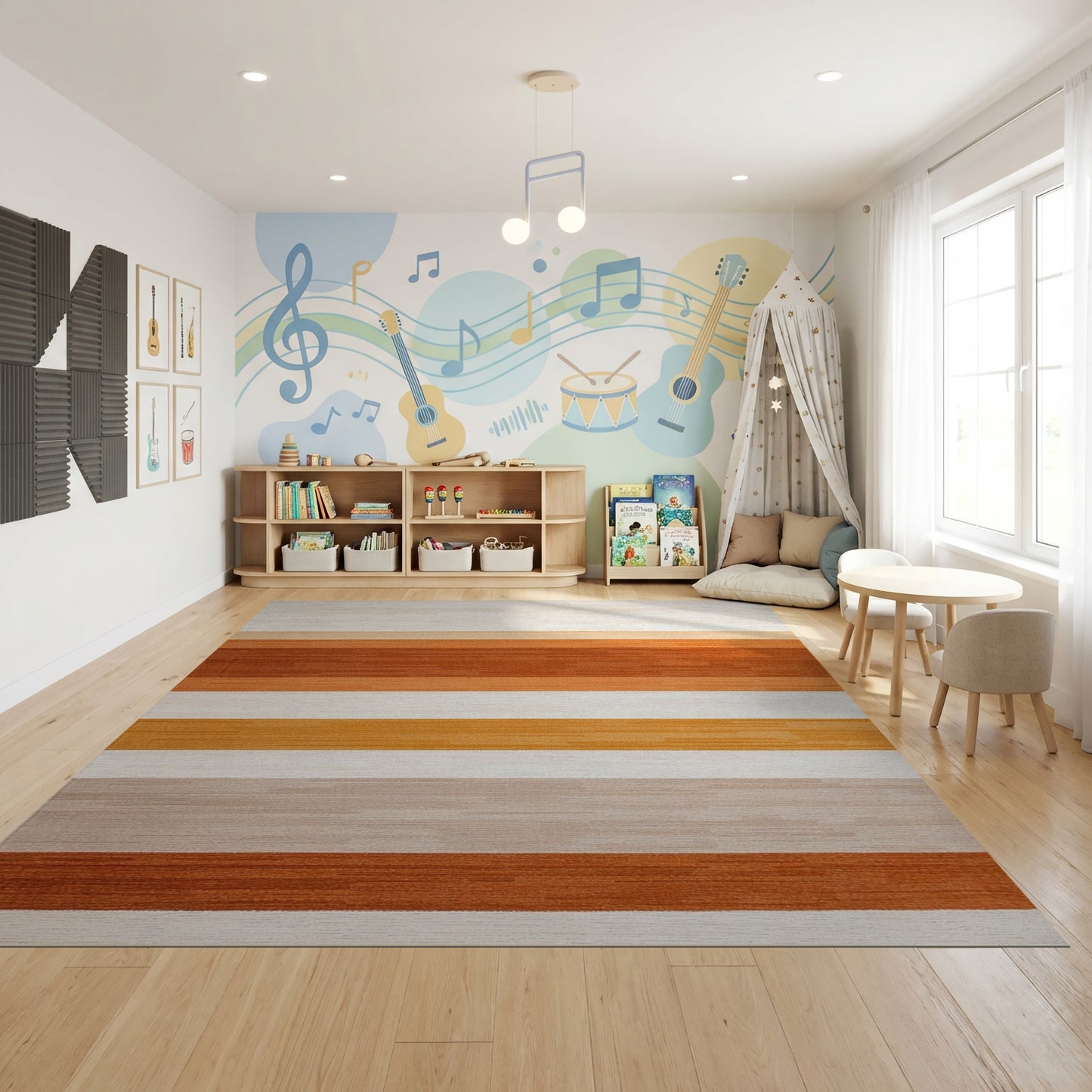 Modern Horizontal Warm Tones Rug