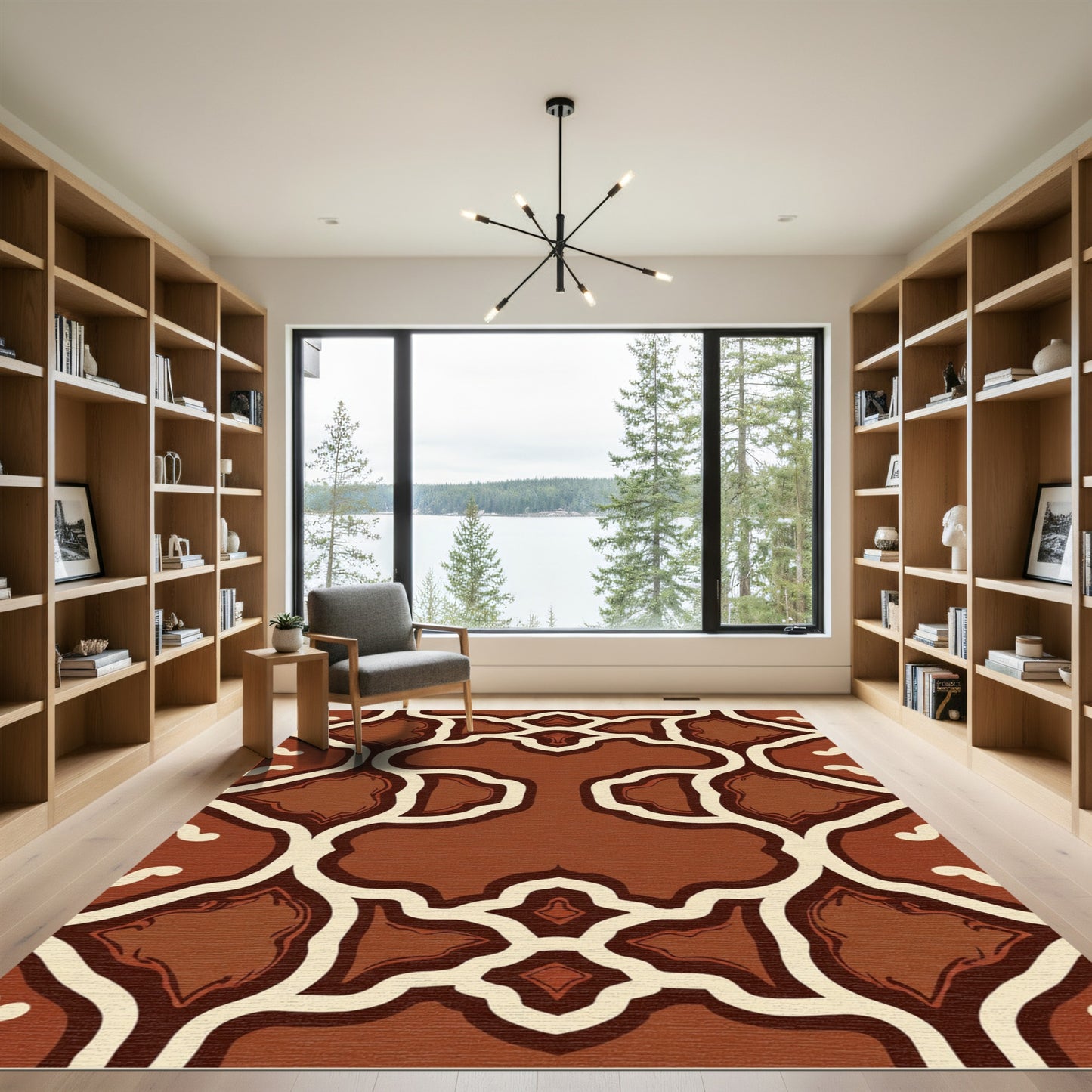 Earthy Geometric Medallion Tones Rug