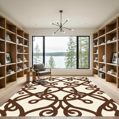 Brown Woven Lattice Ornament Rug