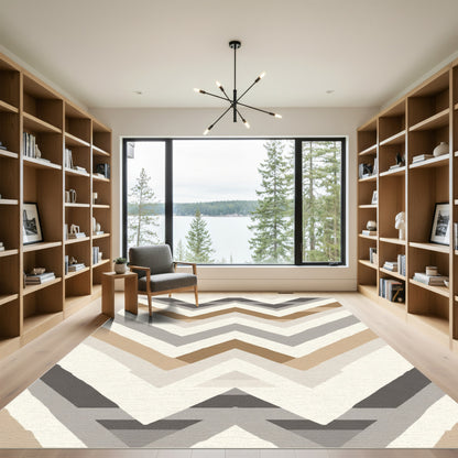 Modern Chevron Earthy Tone Rug