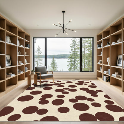 Brown Circles Cream Backdrop Rug