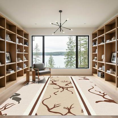 Brown Tree Branch Stripe Rug