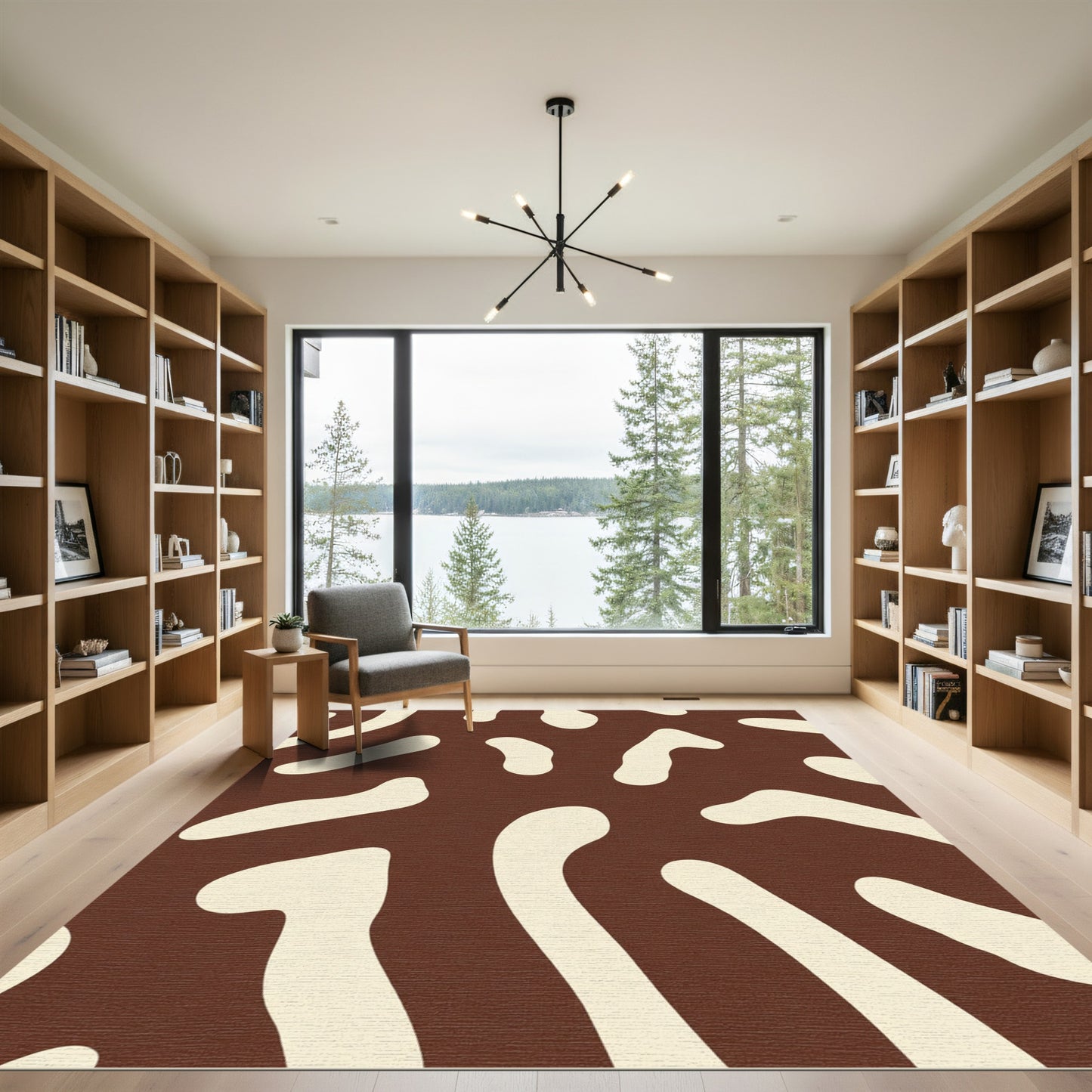 Chocolate Cream Amoeba Organic Rug