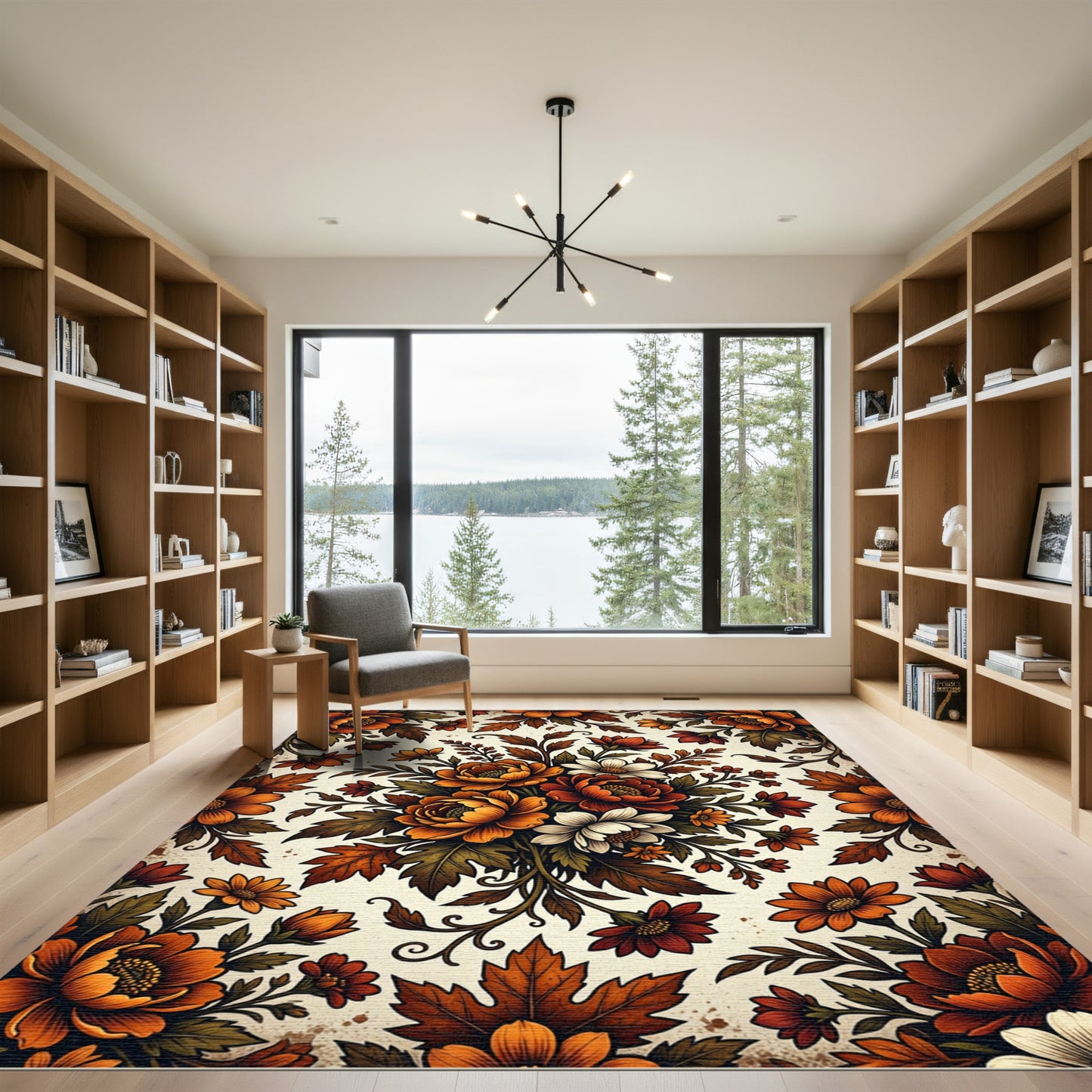 Autumnal Floral Bouquet Harvest Vine Rug