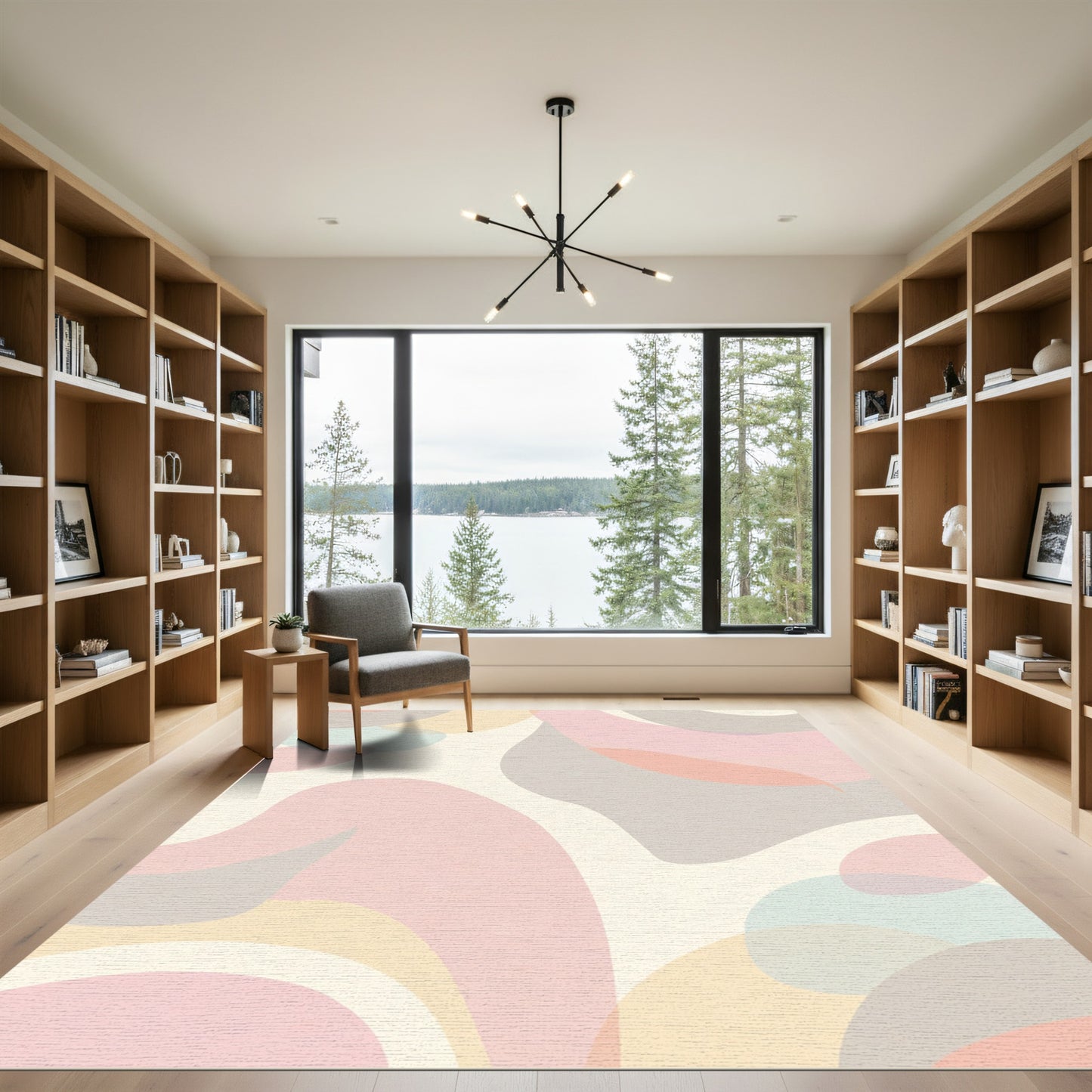 Pastel Abstract Organic Flow Rug