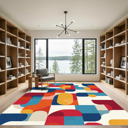 Bold Geometric Abstract Shapes Rug