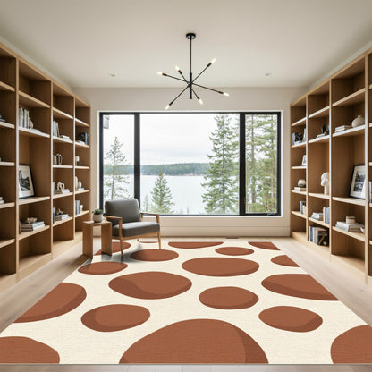 Brown Cream Organic Blobs Rug