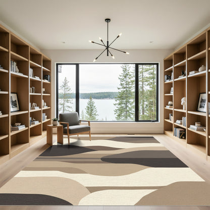 Earthy Landscape Abstract Waves Rug