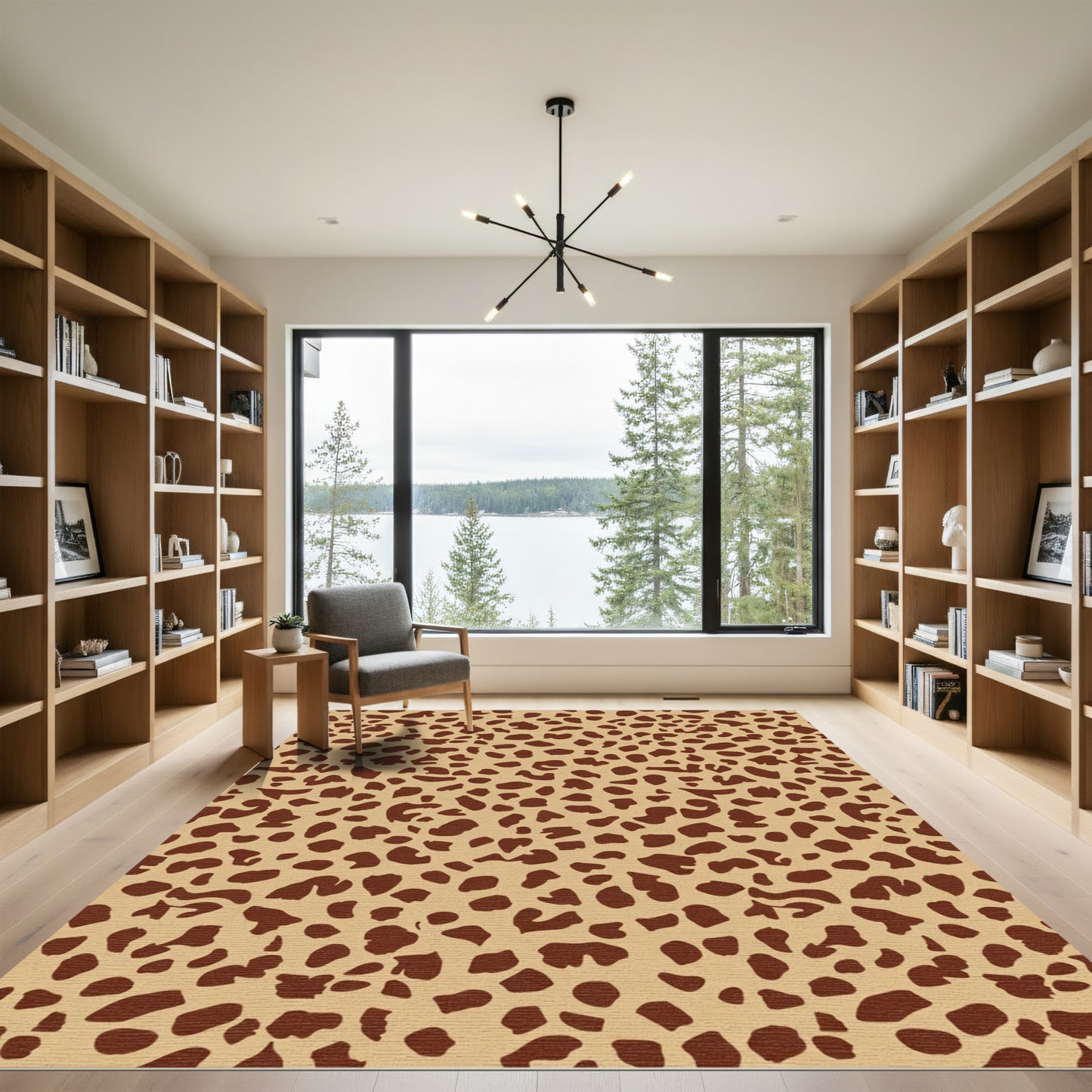 Brown Tan Animal Print Spots Rug