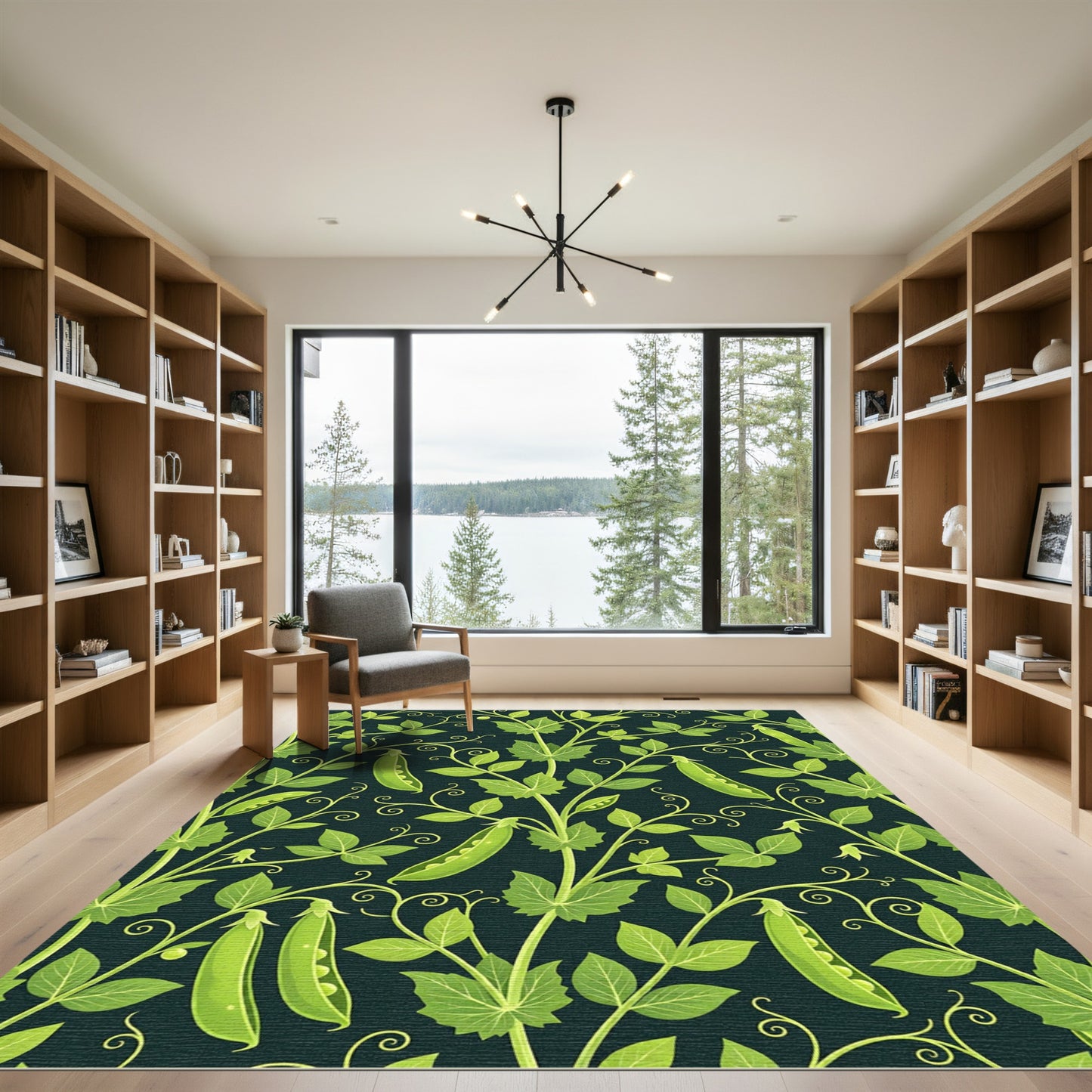 Botanical Pea Vine Dark Slate Rug