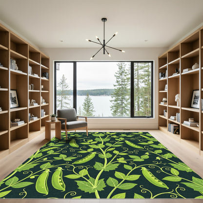 Botanical Pea Vine Dark Slate Rug