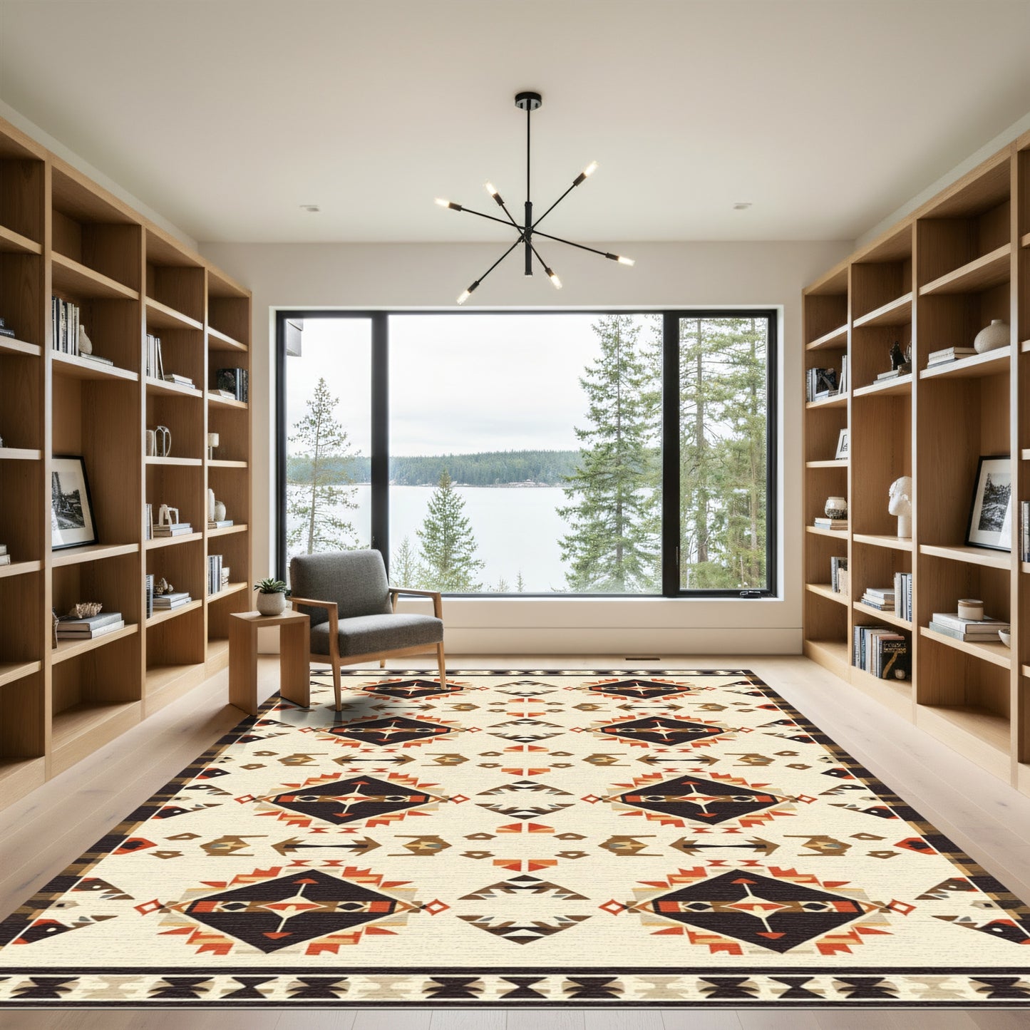 Earthy Diamond Geometric Rug