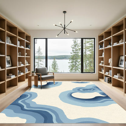 Deep Blue Layered Agate Rug