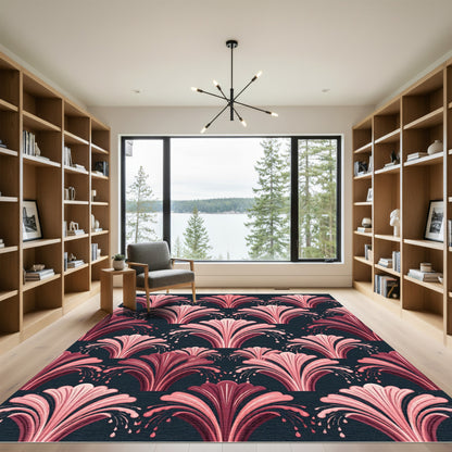 Pink Coral Fountain Art Deco Rug