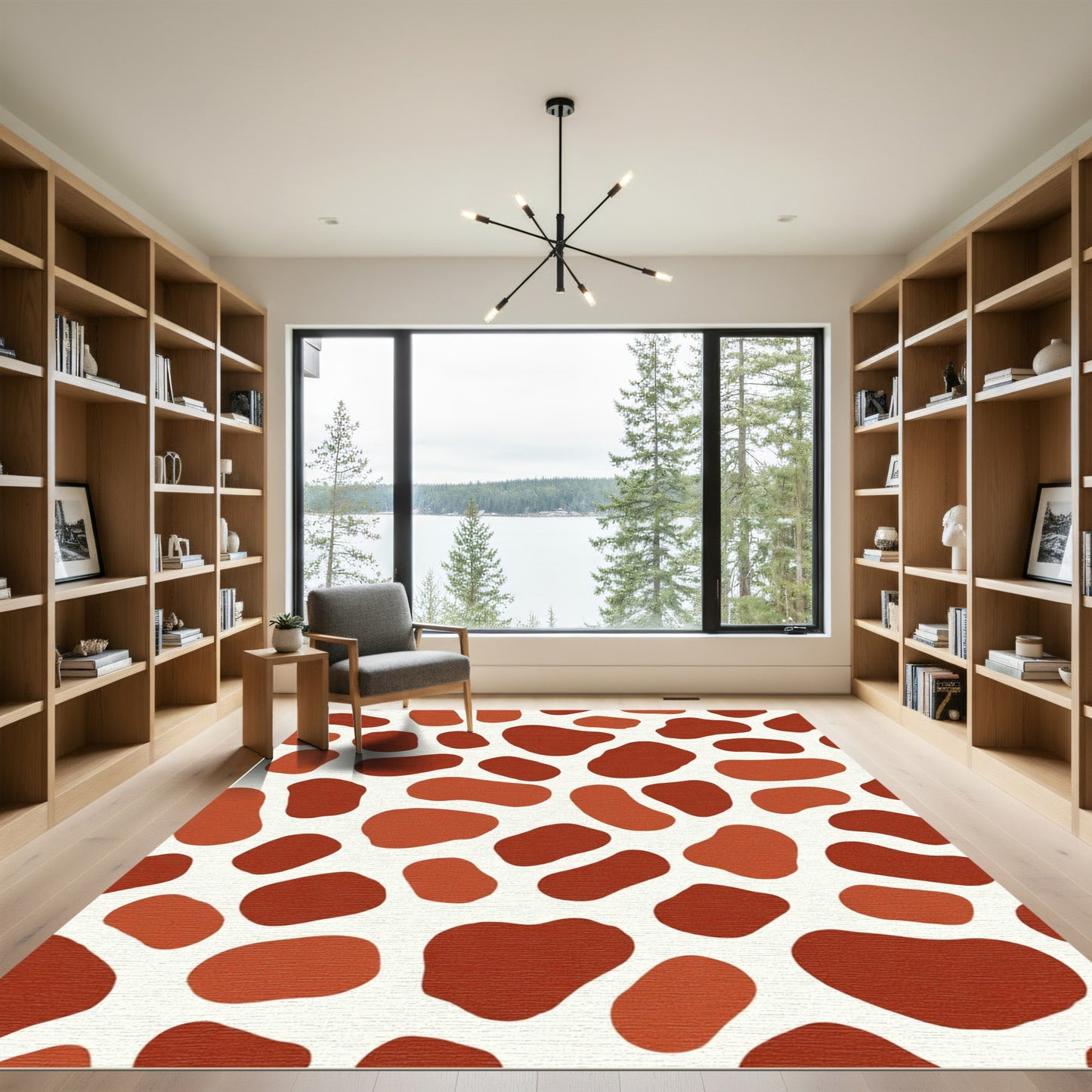 Rustic Red Giraffe Spot Rug