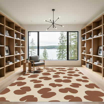 Brown Clover Speckled Print Rug