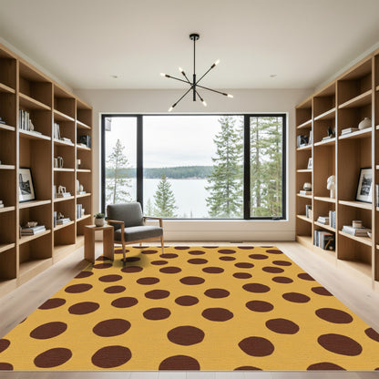 Brown Polka Dot Ochre Scatter Rug