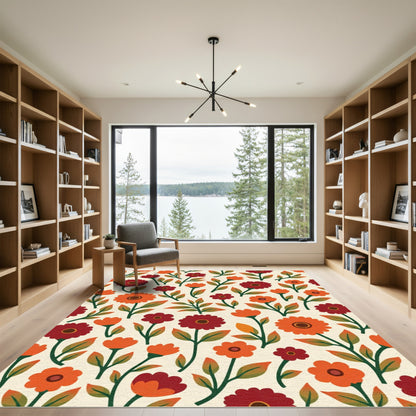 Woodland Autumn Floral Bouquet Rug