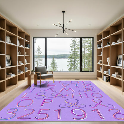 Alphabet Gradient Funky Letters Rug