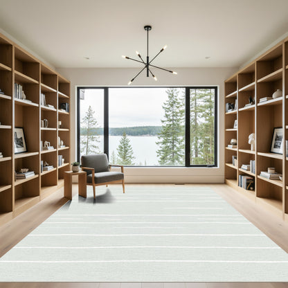 Soft Gray Hand Drawn Stripe Rug
