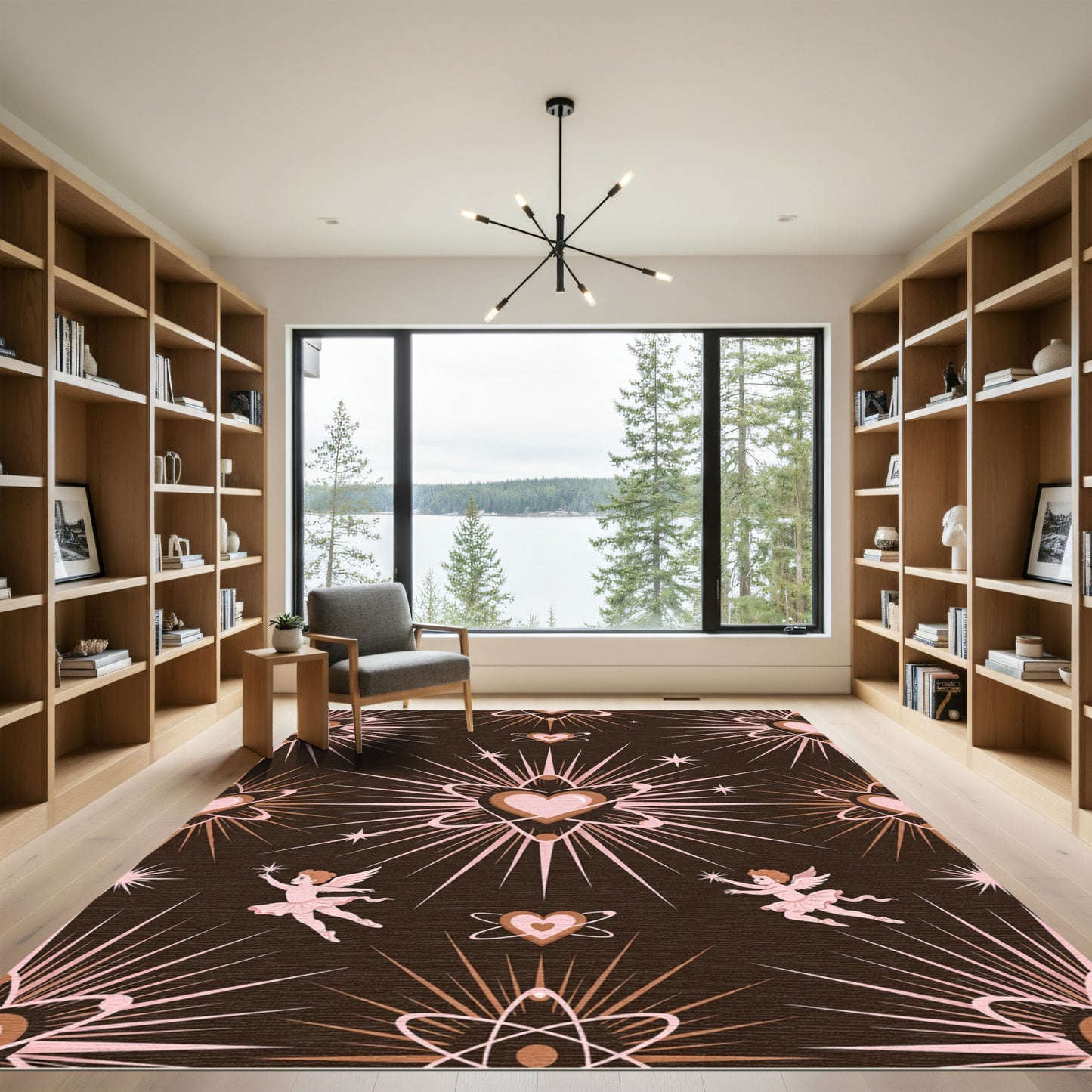 Celestial Heart Atom with Cherubs Rug