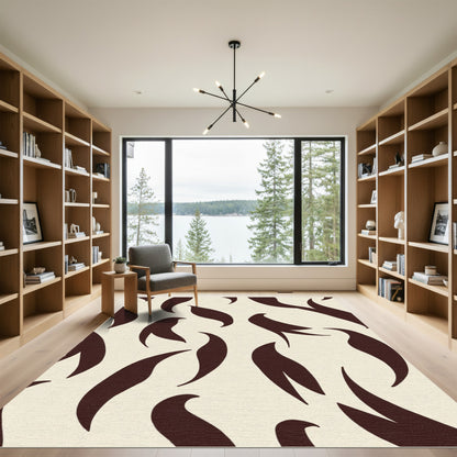 Rich Sienna Organic Swirls Rug