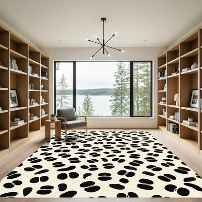 Minimalist Black Bean Cream Scatter Rug