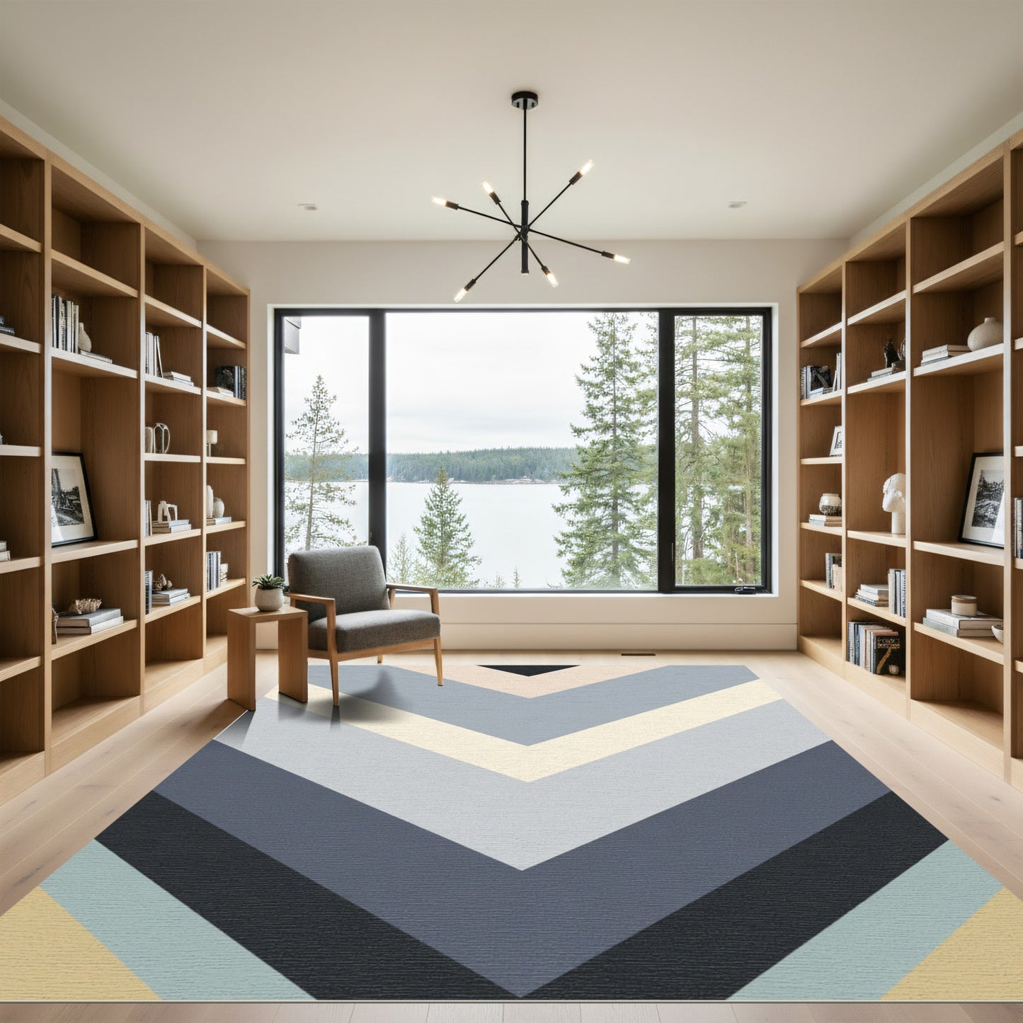 Subtle Chevron Stripe Geometric Rug