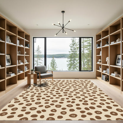 Brown Tan Speckled Organic Spots Rug