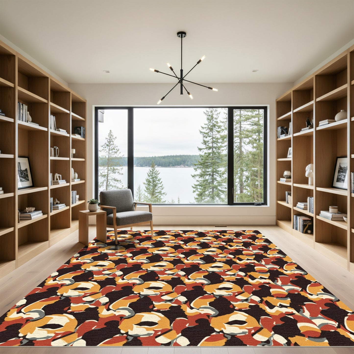 Earthy Tones Organic Abstract Scatter Rug