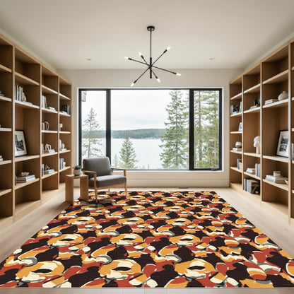 Earthy Tones Organic Abstract Scatter Rug