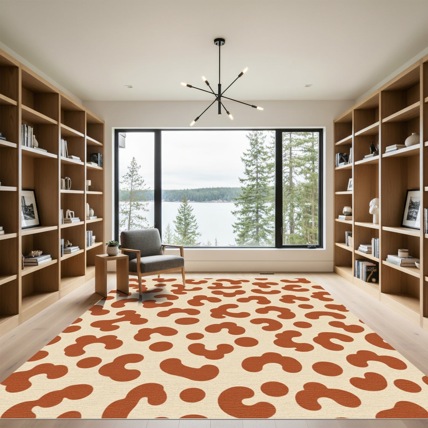Brown Organic Spotty Amorphous Rug