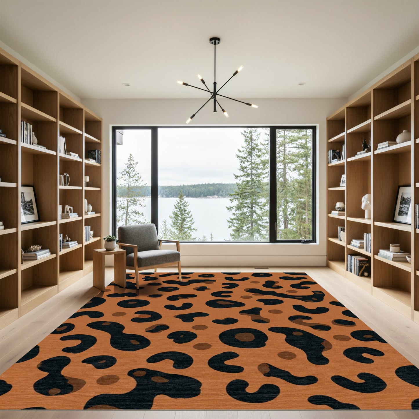 Bold Amber Leopard Spots Rug