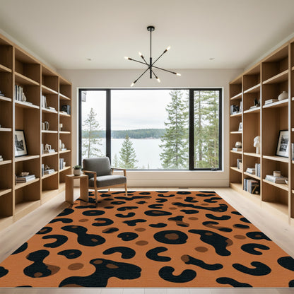 Bold Amber Leopard Spots Rug