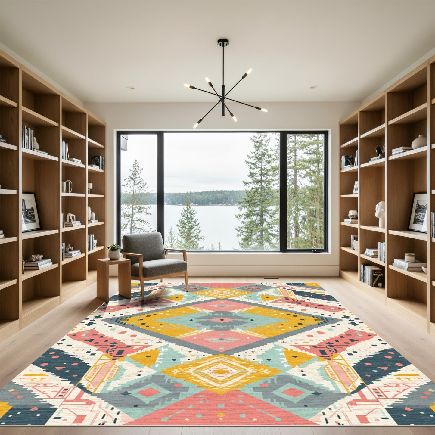 Eclectic Geometric Diamond Tribal Rug