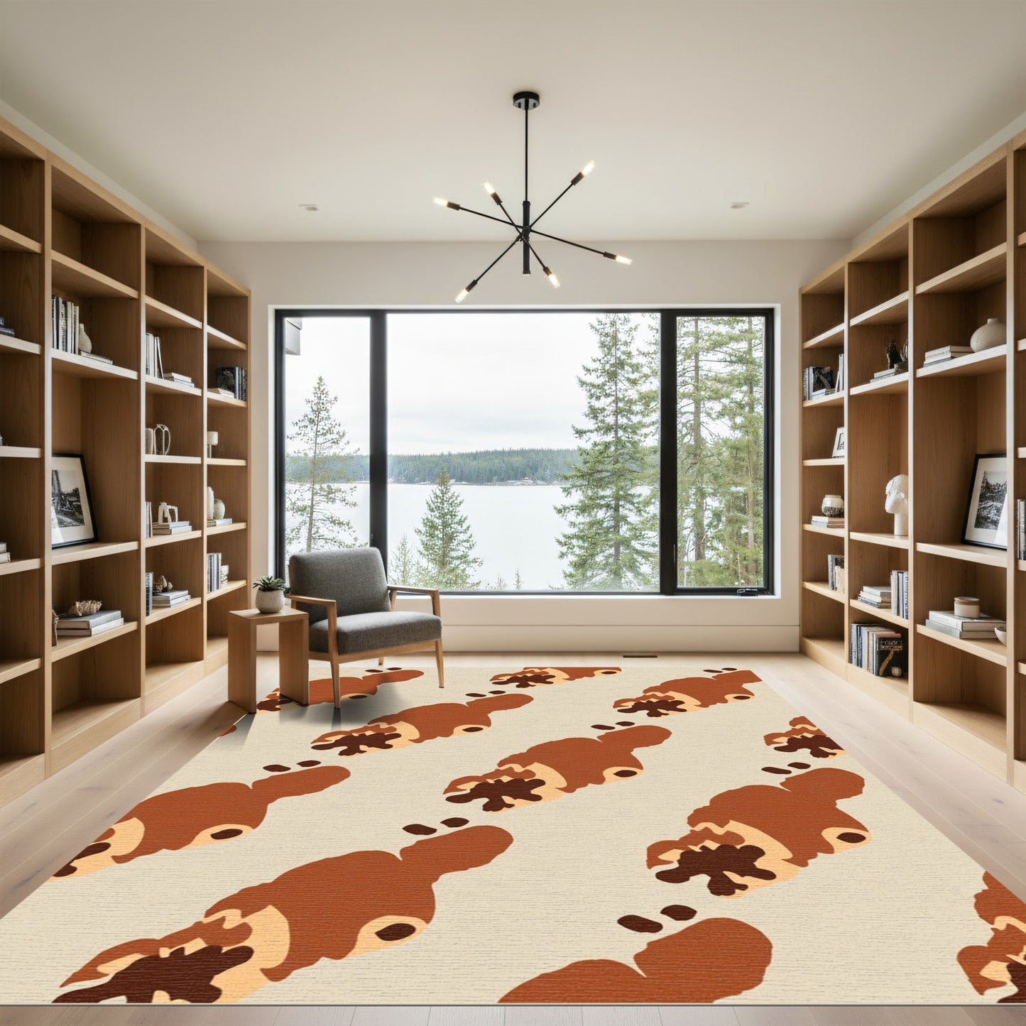 Abstract Brown Swirl Cookie Slice Rug