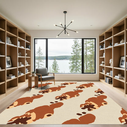 Abstract Brown Swirl Cookie Slice Rug