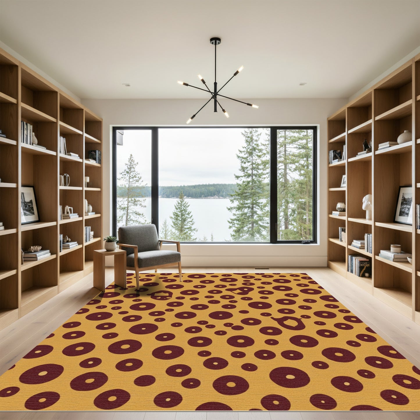 Golden Amber Leopard Spots Rug