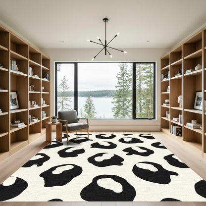Black Cream Organic Blotches Rug