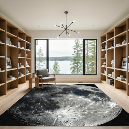 Ethereal Cosmic Lunar Crater Round Rug
