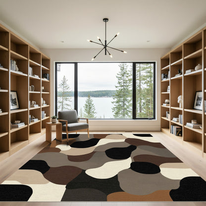 Abstract Organic Earth Tones Rug