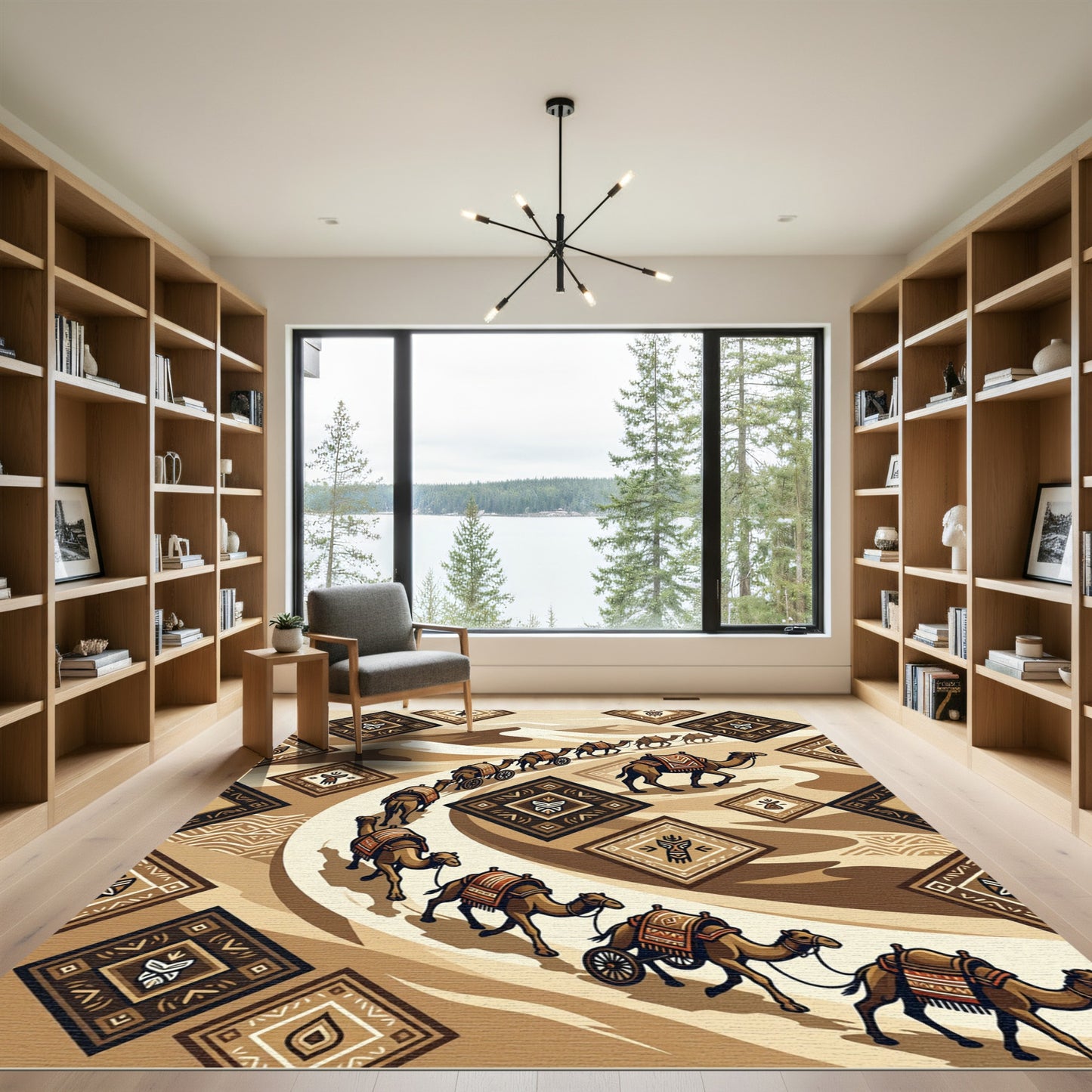 Caravan Camel Sand Art Tile Rug